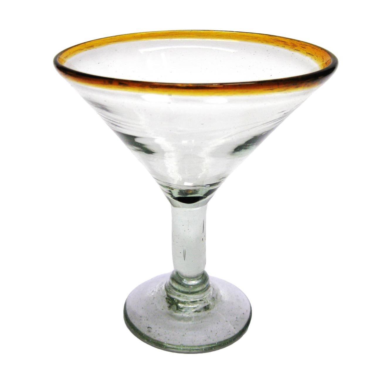 Colored Rim Glassware / Amber Rim 10 oz Martini Glasses (set of 6) / This wonderful set of martini glasses will bring a classic, mexican touch to your parties.